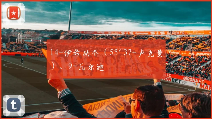 14-伊希纳乔（55'37-卢克曼）、9-瓦尔迪